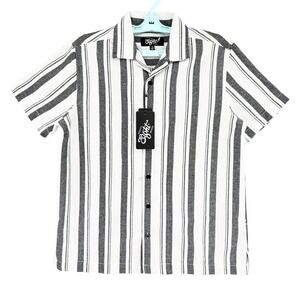 Eighty Eight Brand Men's Shirt Size Small Black White Short Sleeve Button Up NWT